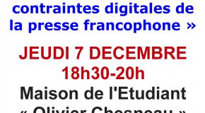 Conférence débat UPF section Côte d’Azur : Nouveaux usages et contraintes digitales de la presse francophone – 07/12/17 à 18h30