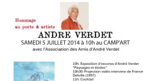 INVITATION JOURNEE HOMMAGE A ANDRE VERDET – LIKE ART FESTIVAL 2014 – MANDELIEU – 5/07