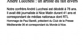 ANDRE LUCCHESI : UN ARTISTE DU FAIT DIVERS