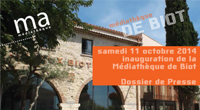 INVITATION PRESSE : INAUGURATION DE LA MEDIATHEQUE COMMUNAUTAIRE DE BIOT – 11/10