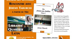 DEDICACE JEREMY TABURCHI POUR SON LIVRE « DES ARTISTES SOUS ANTIBIOS » VOL.2 – 25/10